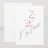 Floating Hearts To My Valentine 筆記体 シーズンカード (正面/裏面)