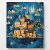 Floating House of Books Fantasy Tabletop Art フォトプラーク (正面)