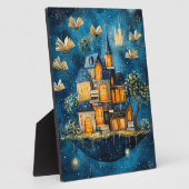 Floating House of Books Fantasy Tabletop Art フォトプラーク (側面)