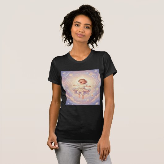 Floating in Divine Laughter – Angelic Inner Child Tシャツ (正面フル)