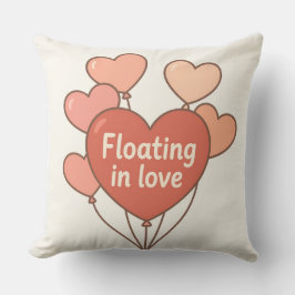 Floating in Love Heart Balloons Romantic Throw Pil クッション