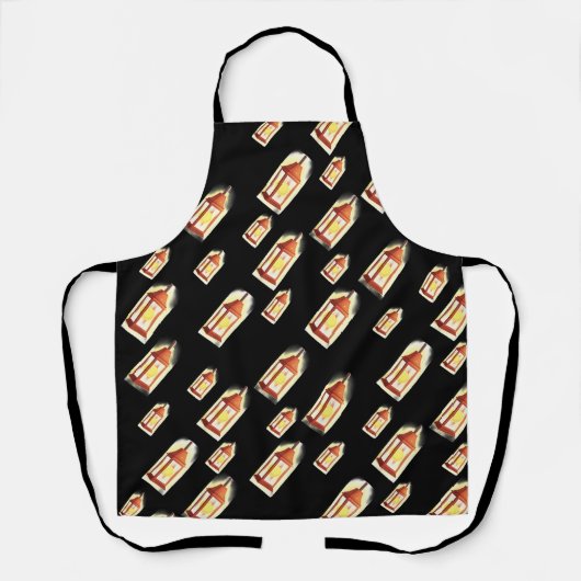 Floating Lantern Glow Apron-Cozy Aesthetic Design エプロン (正面)