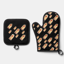 Floating Lantern Glow-Cozy Aesthetic Design 鍋つかみ&鍋敷きセット