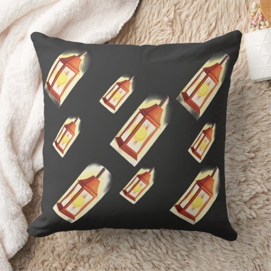 Floating Lantern Glow Pattern Cozy Aesthetic Decor クッション (ブランケット)
