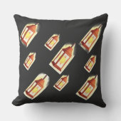 Floating Lantern Glow Pattern Cozy Aesthetic Decor クッション (正面)