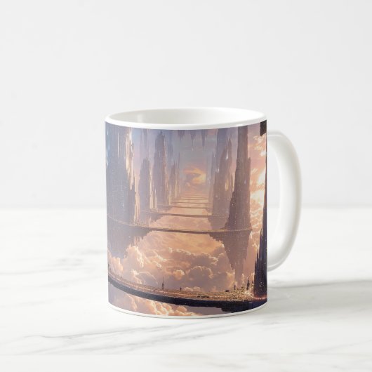 Floating Metropolis in the Clouds コーヒーマグカップ (正面右)