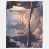 Floating Metropolis in the Clouds フリースブランケット (正面)