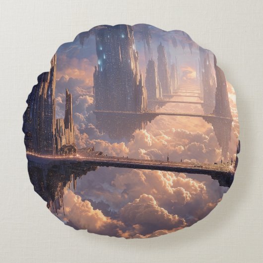 Floating Metropolis in the Clouds ラウンドクッション (正面)
