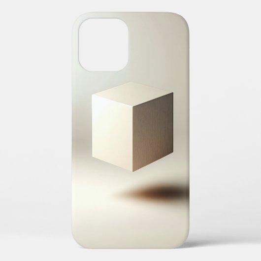 Floating Minimalist Cube Art - Modern Wood and Fab Case-Mate iPhoneケース (裏面)