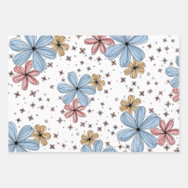Floating Petals – フラワーデザインの包装紙 ラッピングペーパーシート