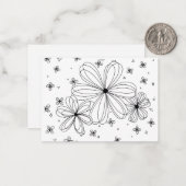 Floating Petals – Colorable Floral Note Card ノートカード (正面/裏面インサイチュ)
