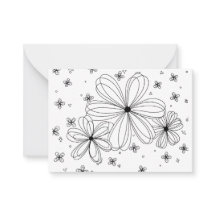 Floating Petals – Colorable Floral Note Card