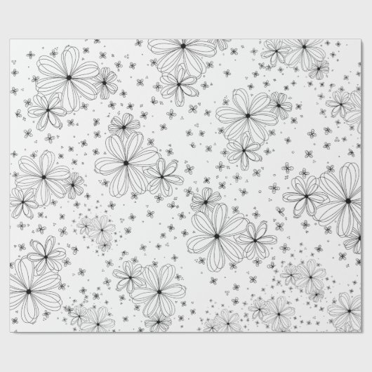 Floating Petals – Colorable Wrapping Paper ラッピングペーパー (フラット)