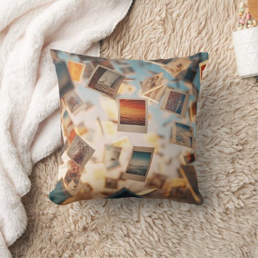 Floating Polaroid Memories クッション (ブランケット)