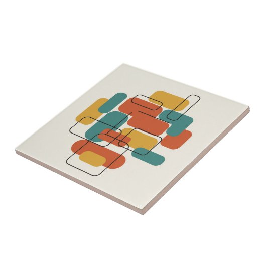 Floating Rectangles Abstract MCM #5 ID1224 タイル (側面)