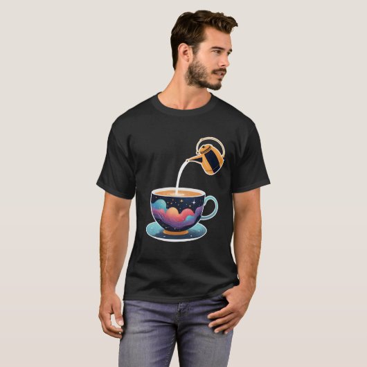 Floating Tea Kettle Galaxy Constellation. Tシャツ (正面フル)