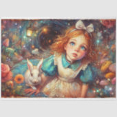 Floating Through Fantasy Alice Rabbit Decoupage 薄葉紙 (正面)