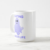 Floating Through Life Cute Ghost コーヒーマグカップ (正面左)