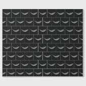 Floating White Feather On Black ラッピングペーパー (フラット)