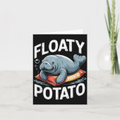 Floaty Tatoes Manatee Funny Sea Cow Ocean Animal L カード (正面)