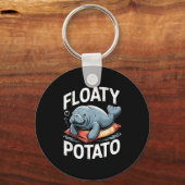 Floaty Tatoes Manatee Funny Sea Cow Ocean Animal L キーホルダー (正面)