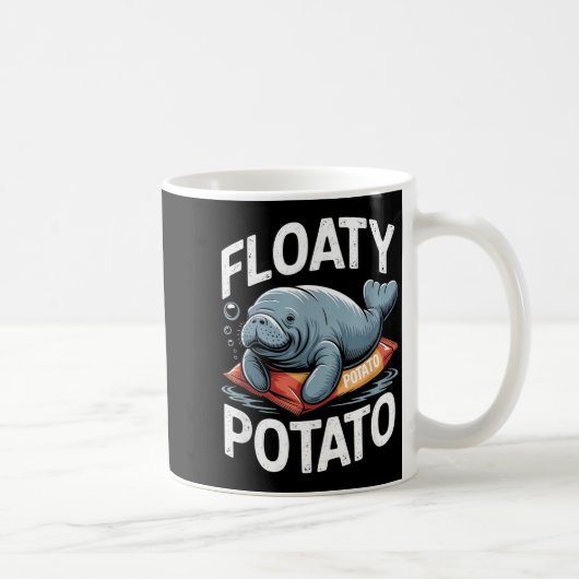 Floaty Tatoes Manatee Funny Sea Cow Ocean Animal L コーヒーマグカップ (右)
