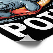 Floaty Tatoes Manatee Funny Sea Cow Ocean Animal L ポスター (角)