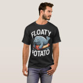 Floaty Tatoes Manatee Funny Sea Cow Ocean Animal L Tシャツ (正面フル)