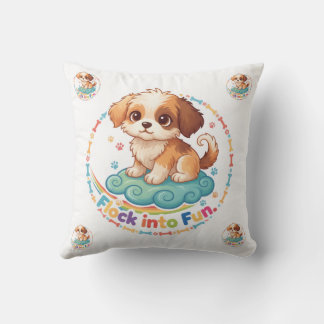“Flock Into Fun” Colourful Polyester Throw Pillow クッション