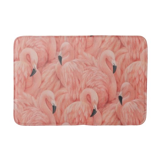 Flock of flamingos Memory foam bathmat バスマット (正面)