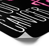 Flock You Breast Cancer Flamingo Pink Ribbon Aware ポスター (角)