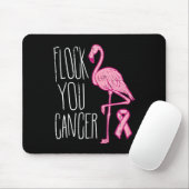 Flock You Breast Cancer Flamingo Pink Ribbon Aware マウスパッド (マウス)