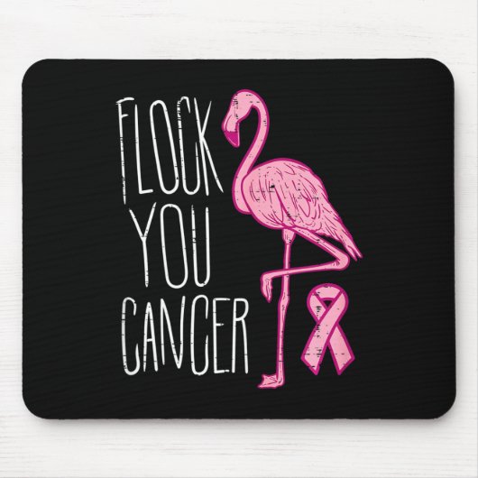 Flock You Breast Cancer Flamingo Pink Ribbon Aware マウスパッド (正面)