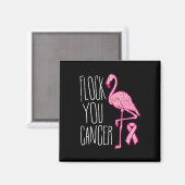 Flock You Breast Cancer Flamingo Pink Ribbon Aware マグネット (正面/裏面)