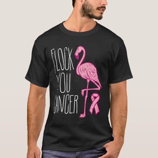 Flock You Breast Cancer Flamingo Pink Ribbon Aware Tシャツ (正面)