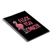 Flock You Cancer Flamingo乳がん認識度 ノートブック (右側)