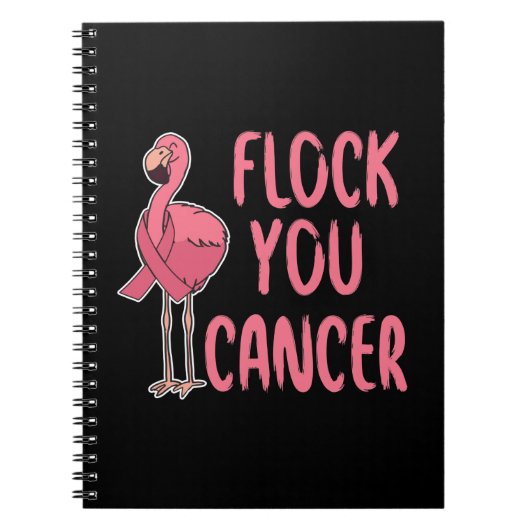 Flock You Cancer Flamingo乳がん認識度 ノートブック (正面)