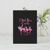 Flock You Cancer Pink Flamingo乳がん認識 招待状 (スタンド正面)