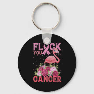 Flock You Cancer Pink Ribbon Flamingo Breast Cance キーホルダー