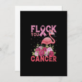 Flock You Cancer Pink Ribbon Flamingo Breast Cance 招待状 (正面/裏面)