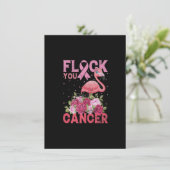 Flock You Cancer Pink Ribbon Flamingo Breast Cance 招待状 (スタンド正面)