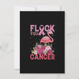 Flock You Cancer Pink Ribbon Flamingo Breast Cance 招待状