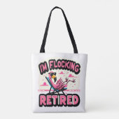 Flocking 退職した Retirement Flamingo トートバッグ (裏面)