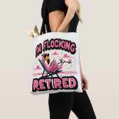 Flocking 退職した Retirement Flamingo トートバッグ (クローズアップ)