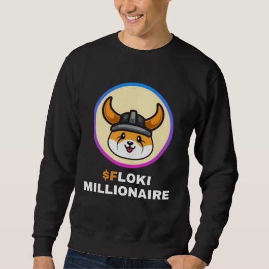 Floki Millionaire Floki Inu Token Coin Crypto Hodl スウェットシャツ (正面)