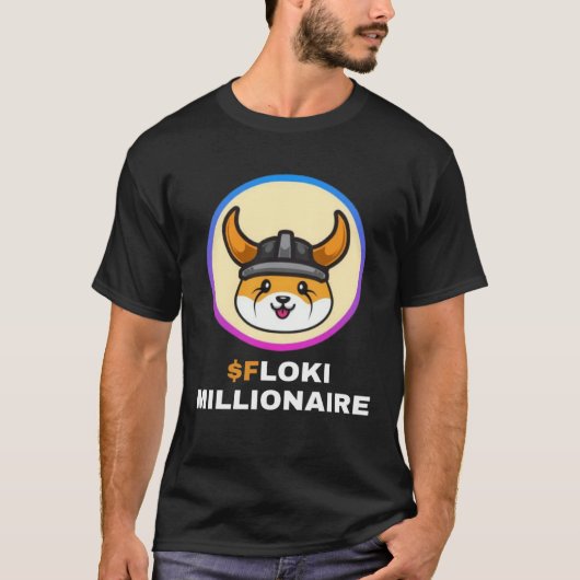 Floki Millionaire Floki Inu Token Coin Crypto Hodl Tシャツ (正面)