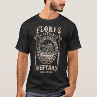 Flokis Shipyard Kattegat Viking Ship and Sword TSh Tシャツ