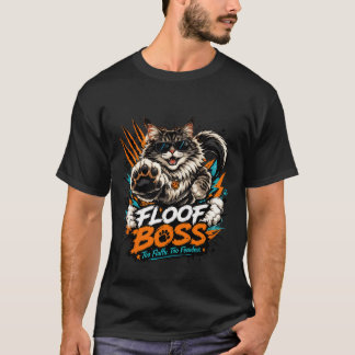 Floof Boss 面白い ふわふわ猫 Tシャツ | お洒落なサングラス