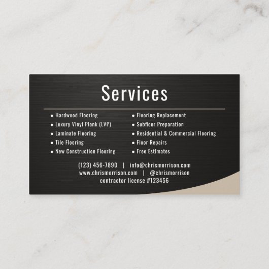 Flooring Installation Metallic 名刺 (裏面)