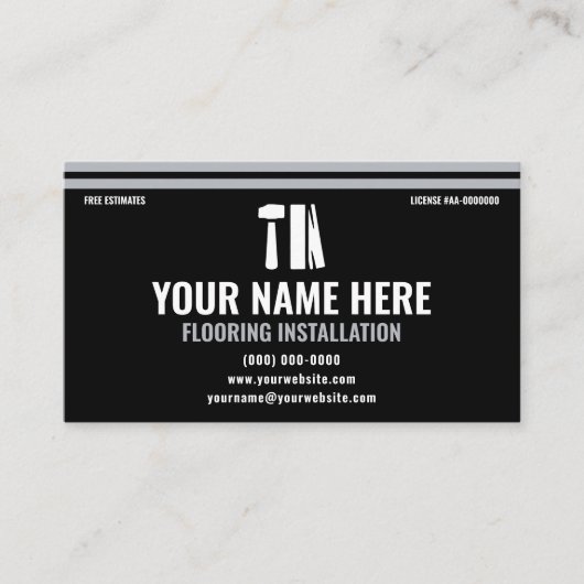 Flooring Installation Professional Black & Silver 名刺 (正面)